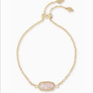 Kendra Scott Elaina Adjustable Chain Bracelet in Rose Quartz